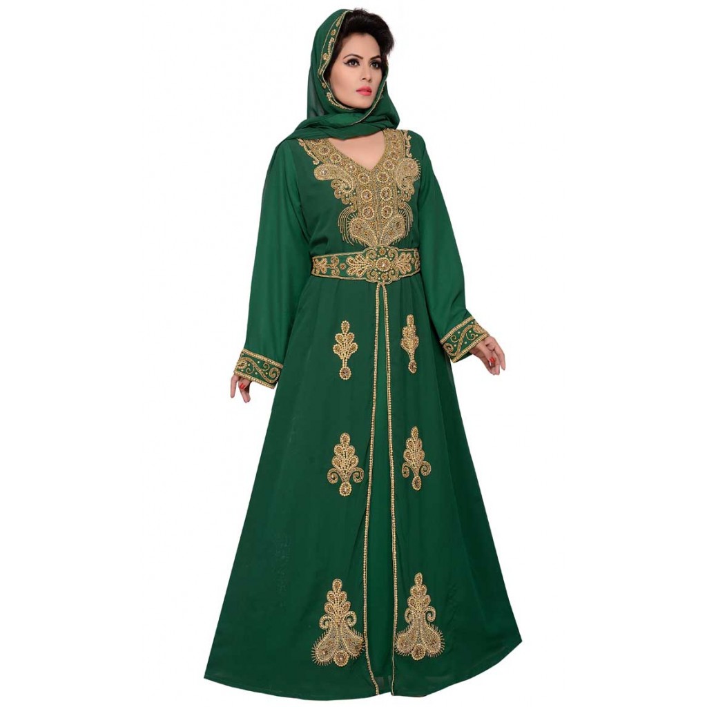 Aqua Blue Maxi Arabic Style Dress  Kolkozy Fashion Private Limited   2480269