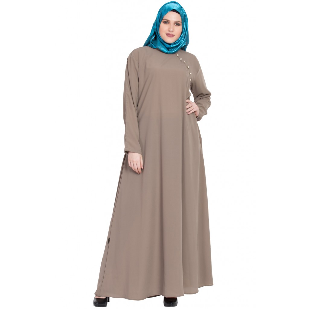 Beige Formal Simple Abaya| Mubarak Deals