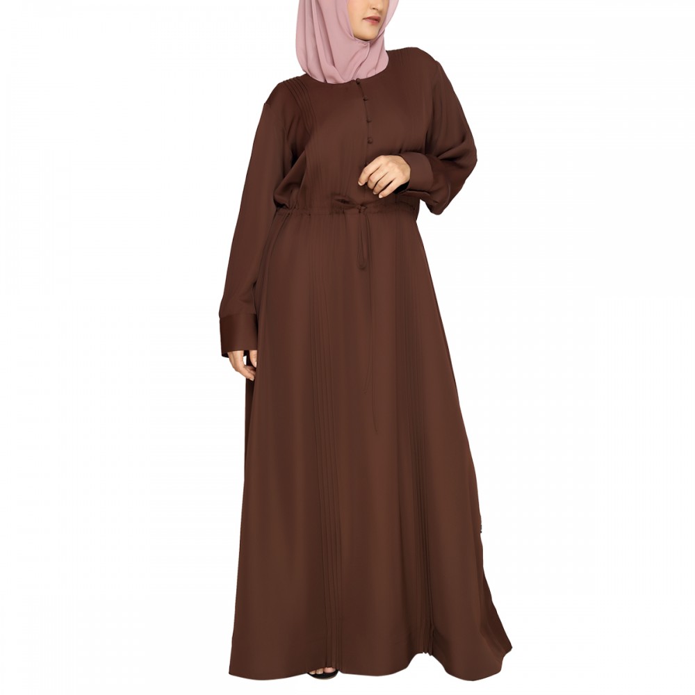 DARK BROWN EMPIRE WAIST JILBAB| Mubarak Deals