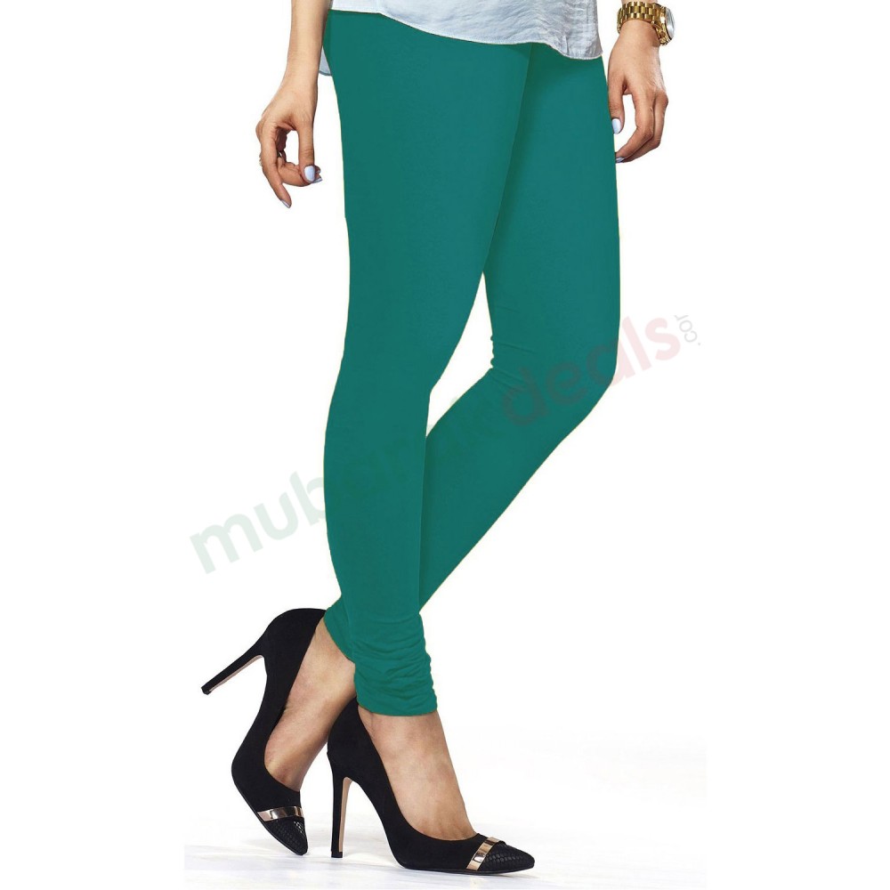 Churidar Fit Mixed Cotton with Spandex Stretchable Leggings Green